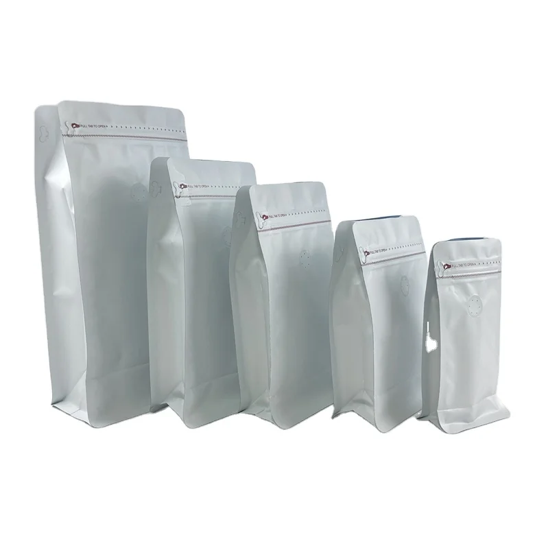 Factory Wholesale Flat Bottom Bags 250g 500g 1kg Mylar Coffee Bean Tea Bags With Valve And Tab Zipper
