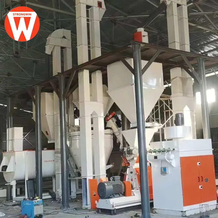 5-8t/h Complete animal poultry feed powder production machine plant