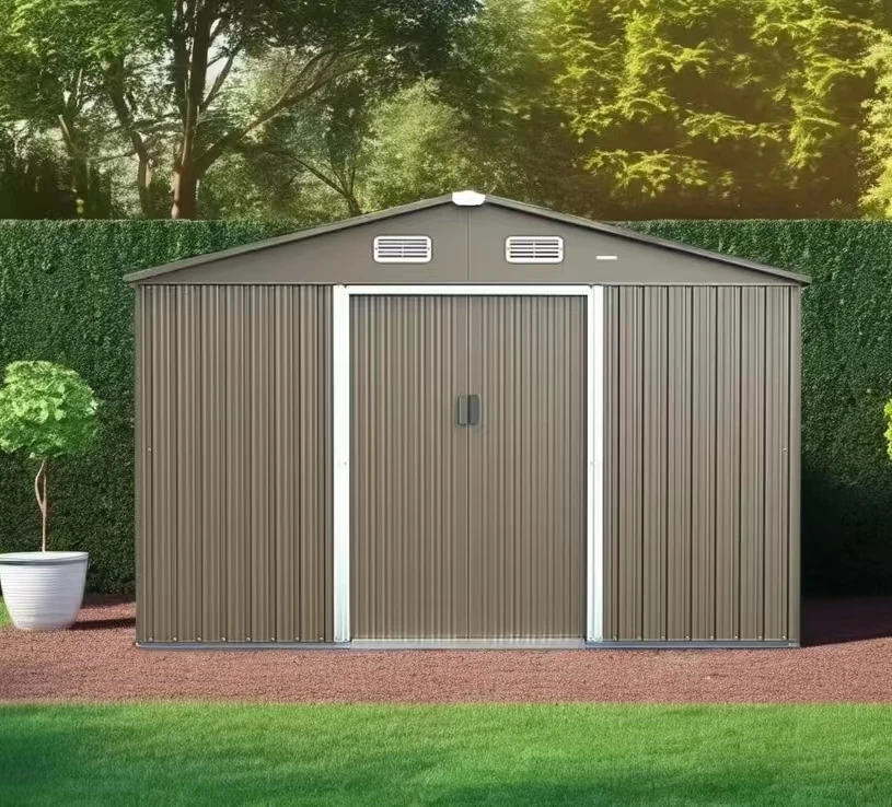Garden Waterproof Durable Shed Galvanized Steel Metal Outside Backyard Storage Shed