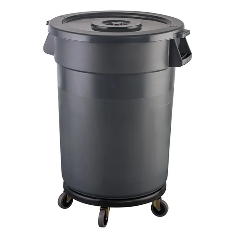 30 Gallon Trash Cans Plastic Dustbin Cover Bins for Outdoor Waste Management Wheelie