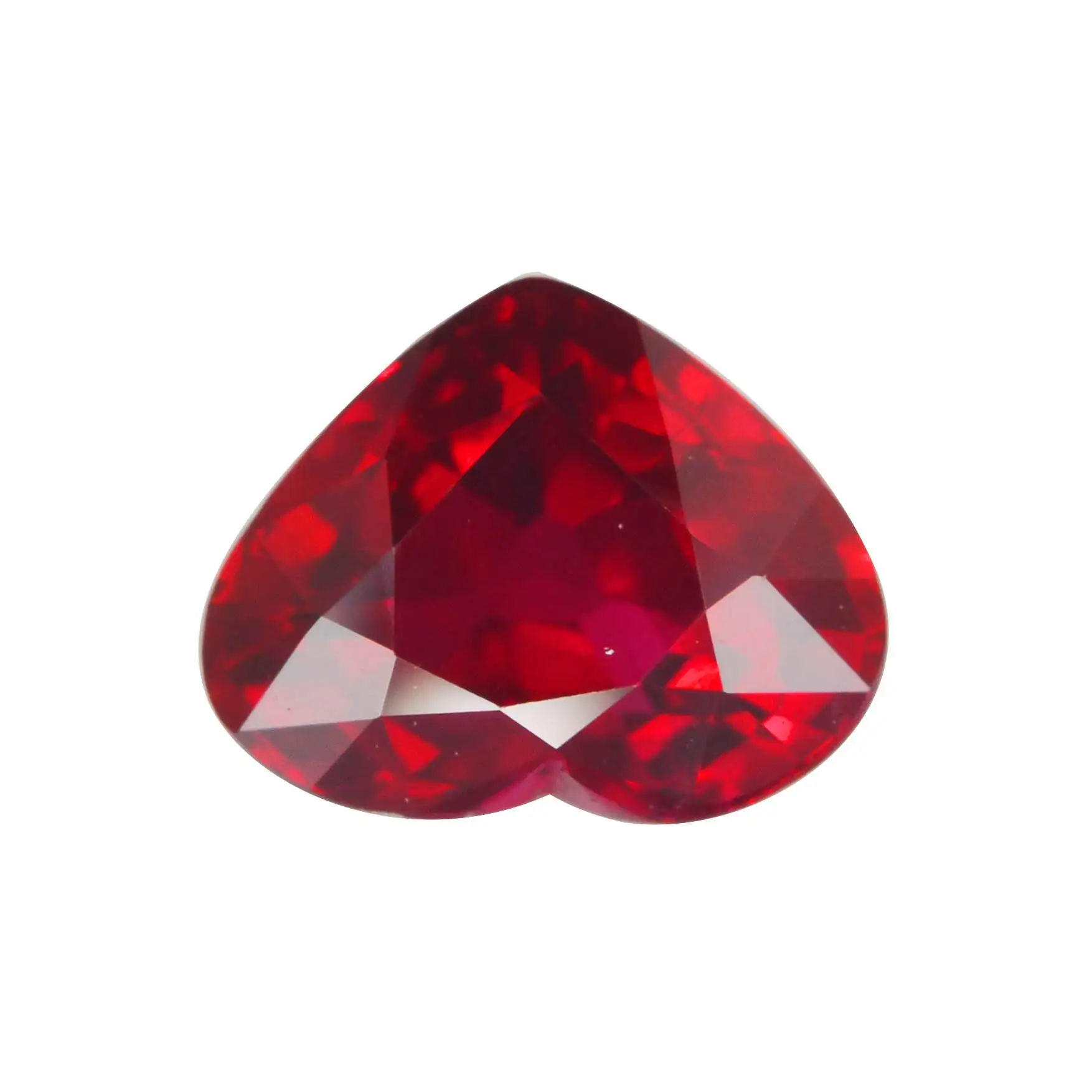 FLINT Forever Love Heart Shape Ruby Stone Loose Gems with Wholesale Price for Pendant Making