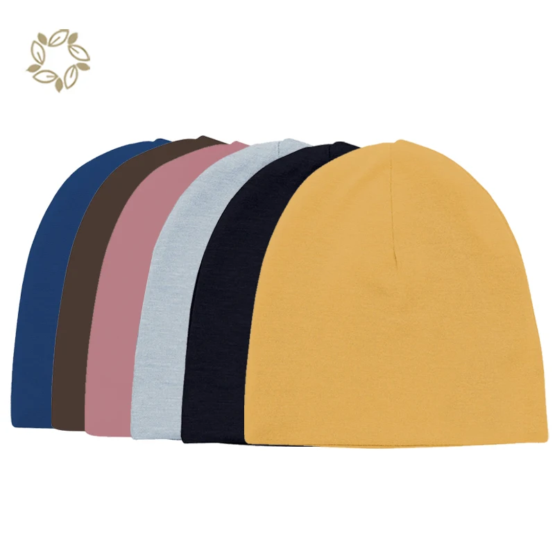 organic BambooJersey Beanie for baby casual baby hats cap oversized beanie kids hat child basic jersey hat Infant Beanies Caps