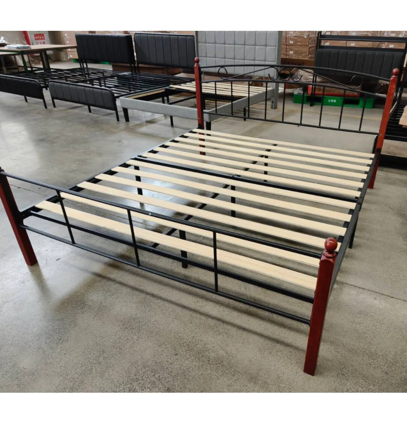 New Design Dormitory Wire Mesh Metal Frame Single Double Queen King Steel Beds