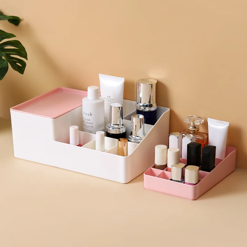 Plastic Desktop Makeup Organiser Lipstick Holder Cosmetic Storage Box