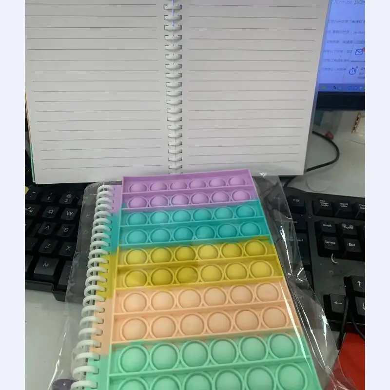 Loose leaf Popper Bubble Fidget Notebook detachable A5 Pop Finger Push Fidget Spiral Notebook