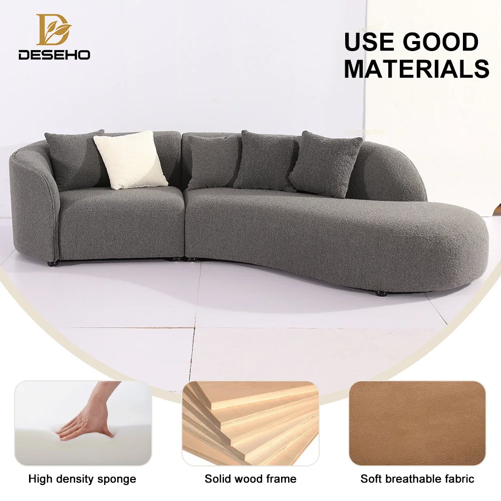 Hot Sale Modern White Couch Living Room Sofas Curved Sofa 3 Seater Velvet Fabric Sofa