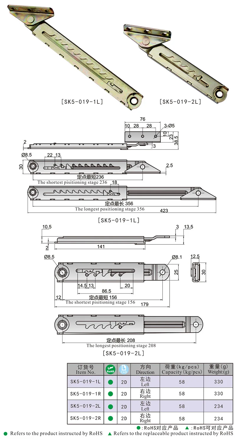 SK5-019 Iron bar window fastener hinge window arm hinge friction stay