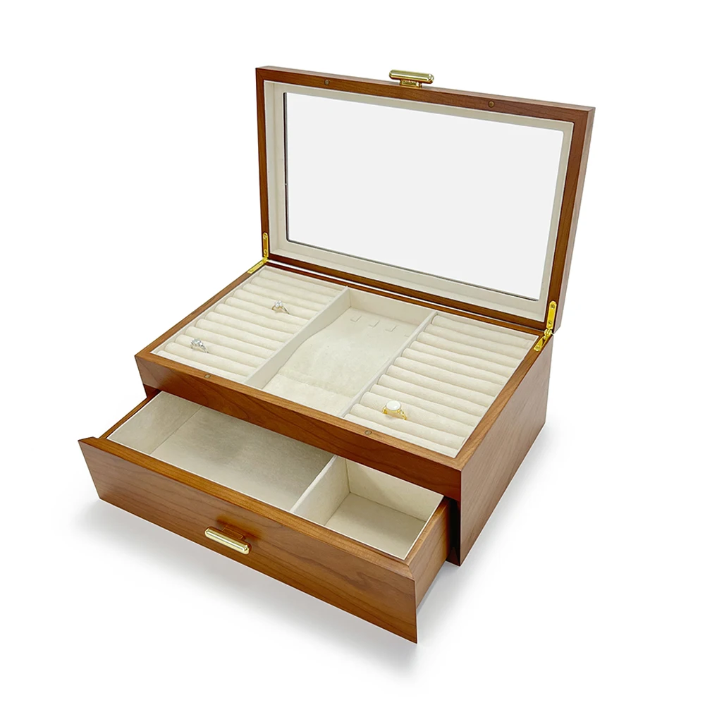 Многоразовая коробка-органайзер для ювелирных изделий из массива дерева