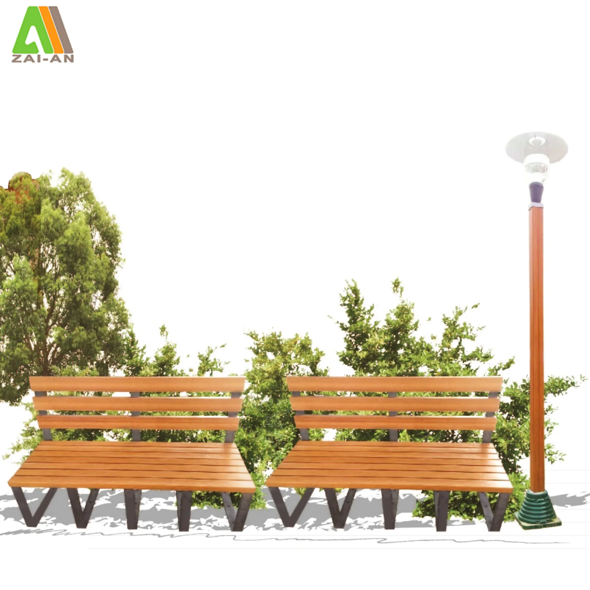 Long Lasting Anti Bending High Performance Multifunction Aluco Wood Patio Benches