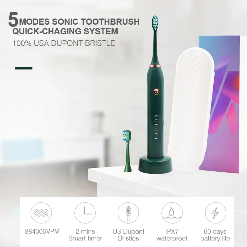 OEM/ ODM Electric Ultrasonic  Toothbrush 5 working modes Rechargeable Smart Toothbrush Supplier electronic ultrasonic toothbrush