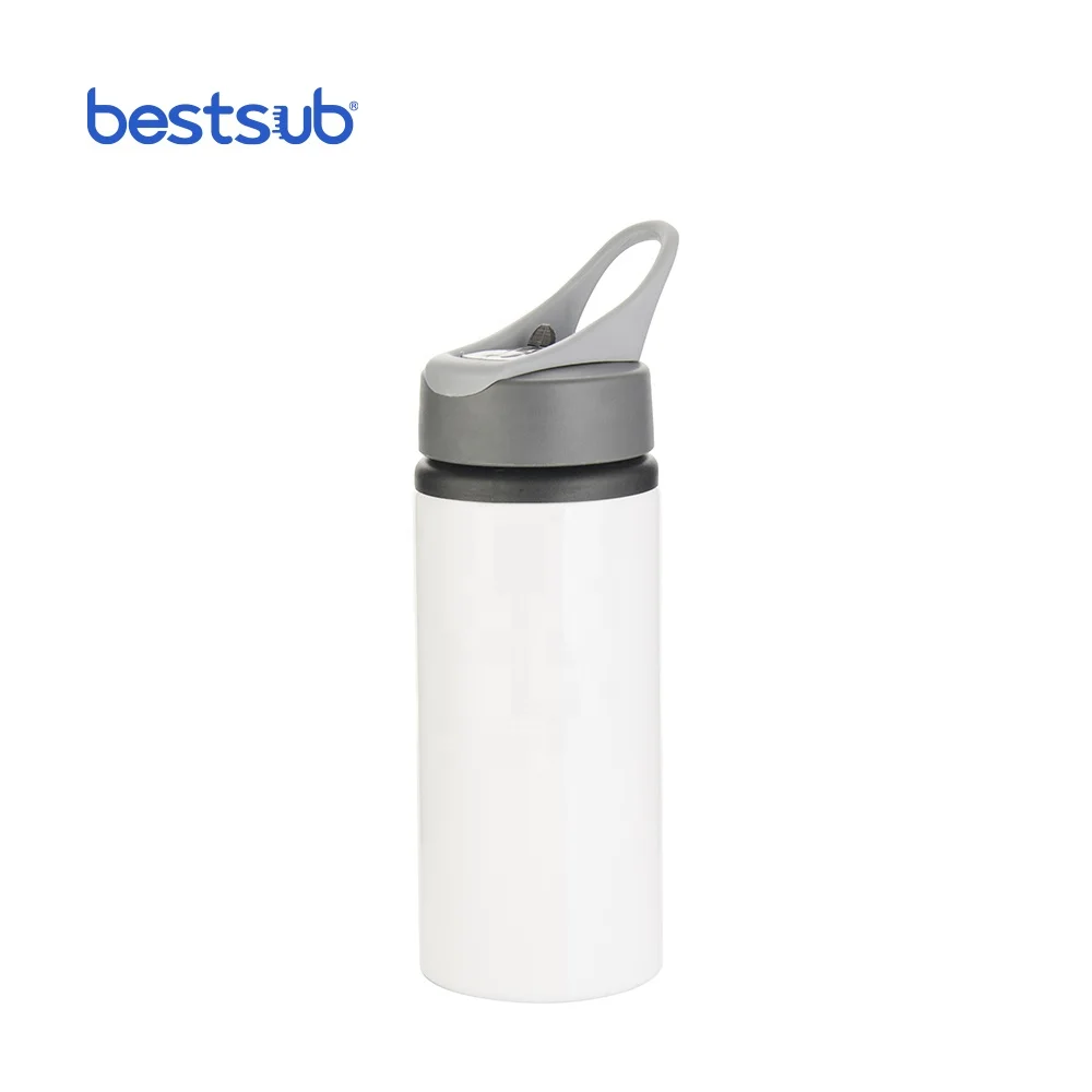Wholesale Custom Sublimation blanks 22oz 650ml  Sports Aluminum Travel Water Bottles with Handle White BLH6-W