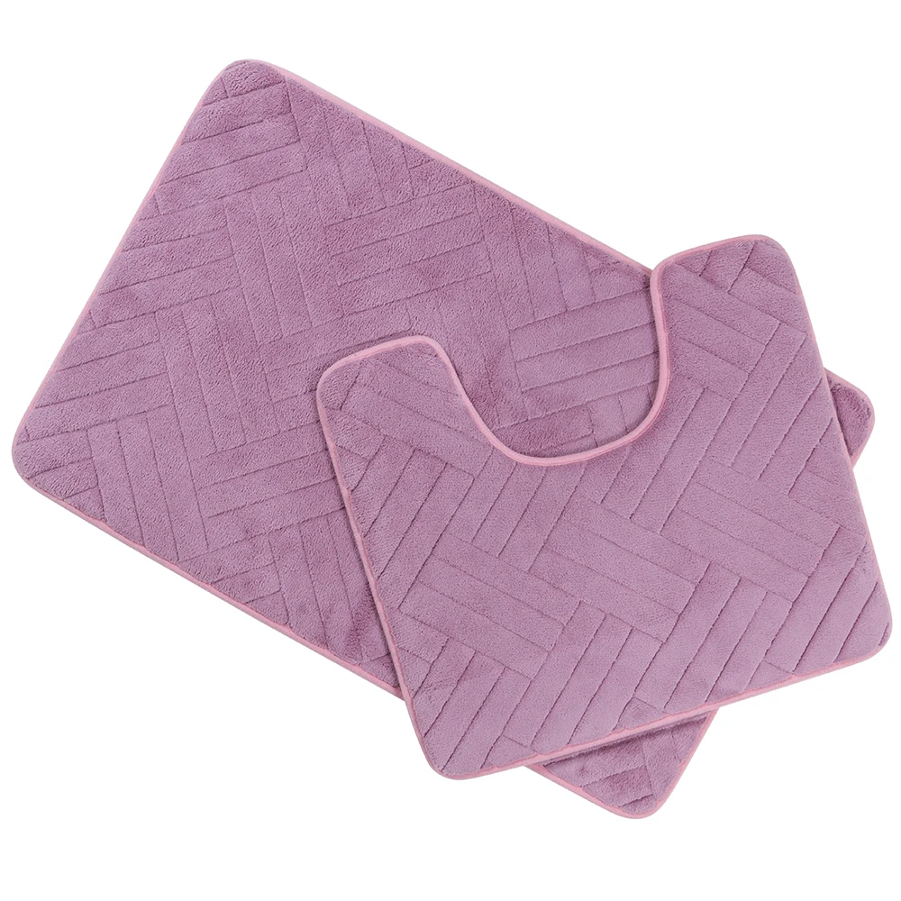Super Microfiber Door Mat Coral Velvet Embossed Super Water Absorbing Rugs PVC Non-slip Memory Foam Bathroom Mat 200GMS PVC