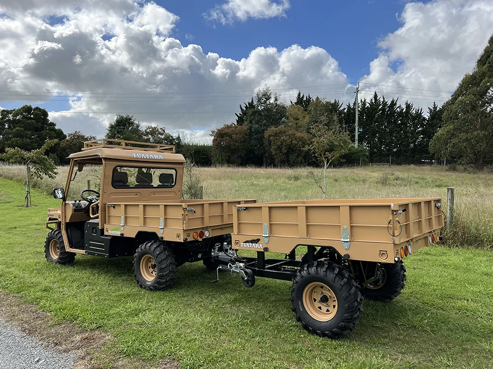 High Quality Side By Side Farm Vehicle Camping Motorcycle Atv Trailer Dump With Electric Hoist