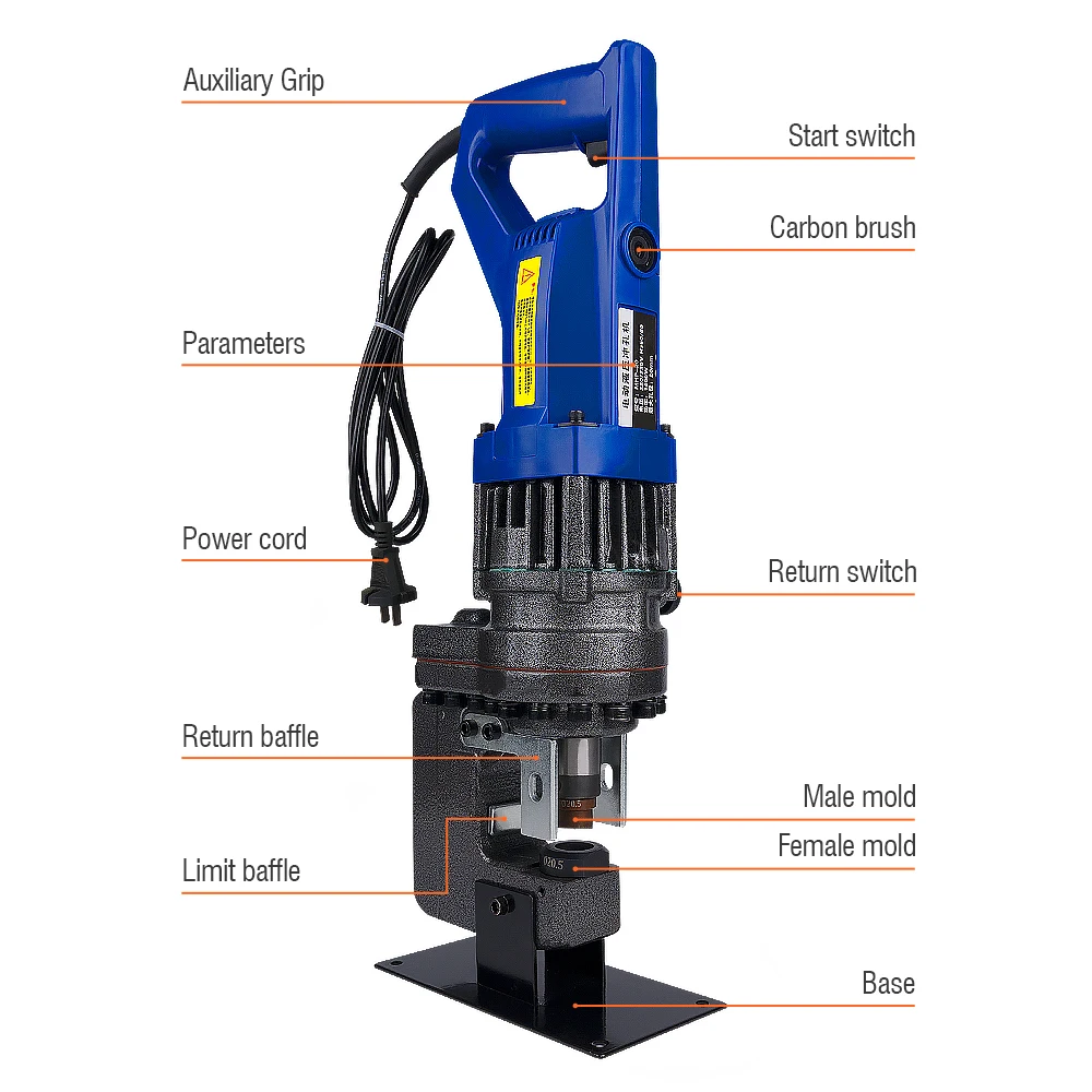 MHP-20 Hydraulic Puncher 5mm Hole Puncher Square Hole Puncher Hydraulic Knockout Punch