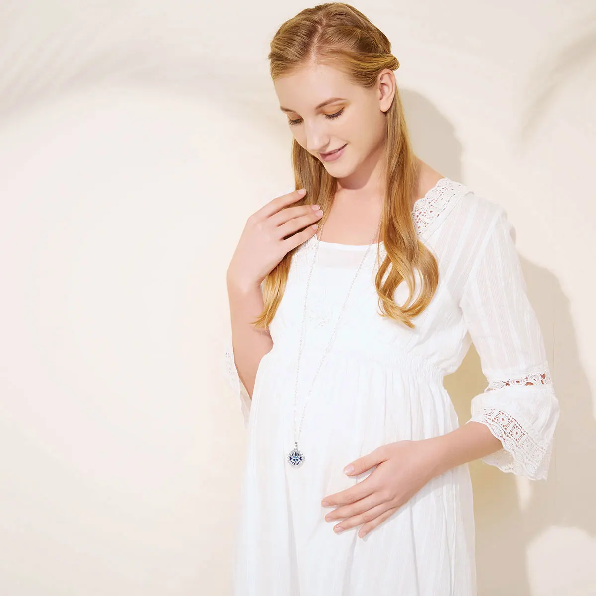 Changda Cubic Zirconia Pregnancy Llamador De Angeles Chime Ball Harmony Ball Angel Chime Caller Musical Necklace