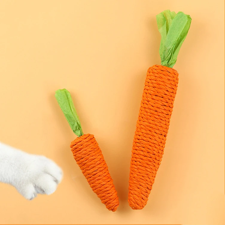 Wholesale Pet Cat Toys Indoor Playing Paper Carrot Easter Interactive Pet Cat Nip Toy for Cats