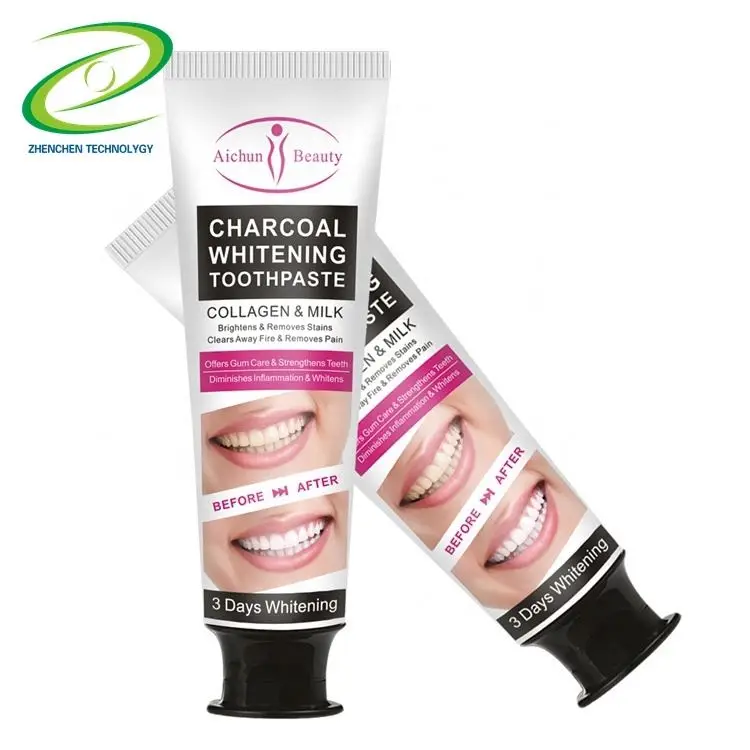 High Quality Wholesale Beauty Collagen Milk Brightening Remove Stains Bamboo Charcoal Whitening Toothpaste