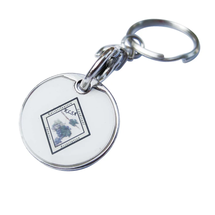 Promotional Custom Cheap Metal Trolley Coins Shopping Cart Token challenge keychain trolley coin