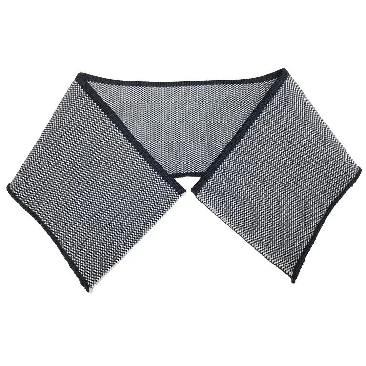 Жаккардовый вязаный воротник в рубчик, двухцветный жаккардовый воротник для мужчин и женщин, аксессуары для одежды