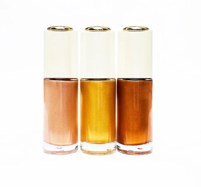
3 Colors Private Label Makeup Highlighter Born to Glow Liquid Illuminator Bronze Body And Face Shimmer Oil 