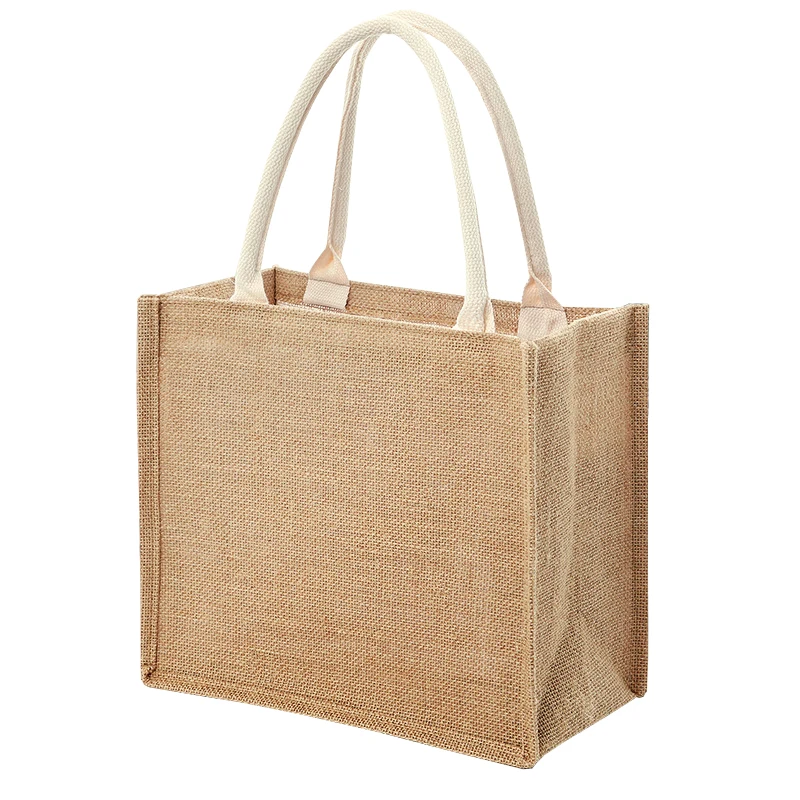 High Quality Women Bag for Gifts De Yute Reusable Grocery Laminated Shopping Jute Tote Bags