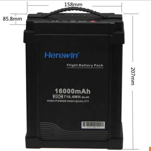 LIPO battery 16Ah 12S  44.4V 16000mah 20C agricultural sprayer Drone Herewin