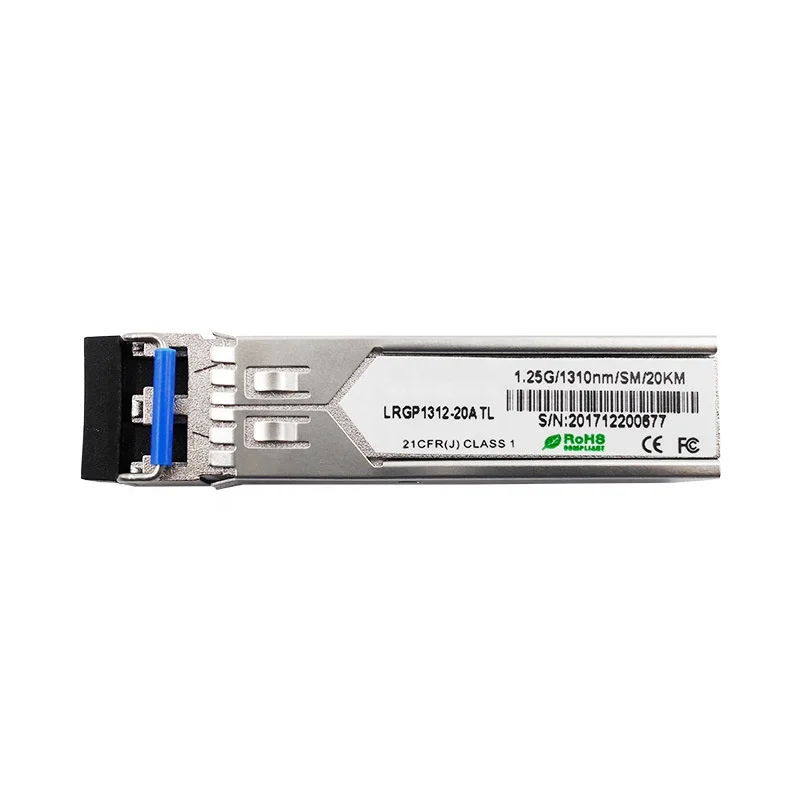 Compatible SFP 1.25G single mode fiber optic transceiver module 1310nm 20km duplex LC connector