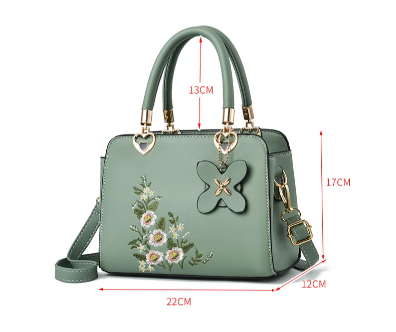 OEM Manufacturer Ins Style PU Leather Women Messager Bag Mini Purse Embroidery Patter Shoulder Cross-body Bag Women Handbag