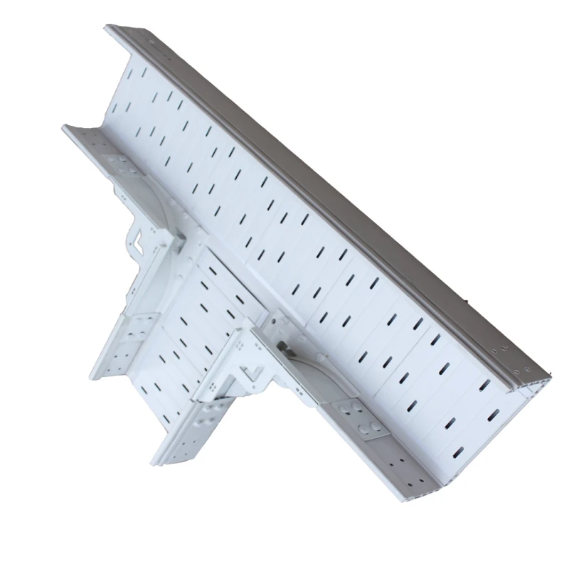 PVC Cable tray with perforated Horizontal tee joint and plastic cable trunking