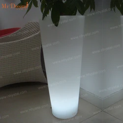 Foshan Wholesale Rectangular Hotel Garden Decorative Plastic Lighting Led Flower Pot