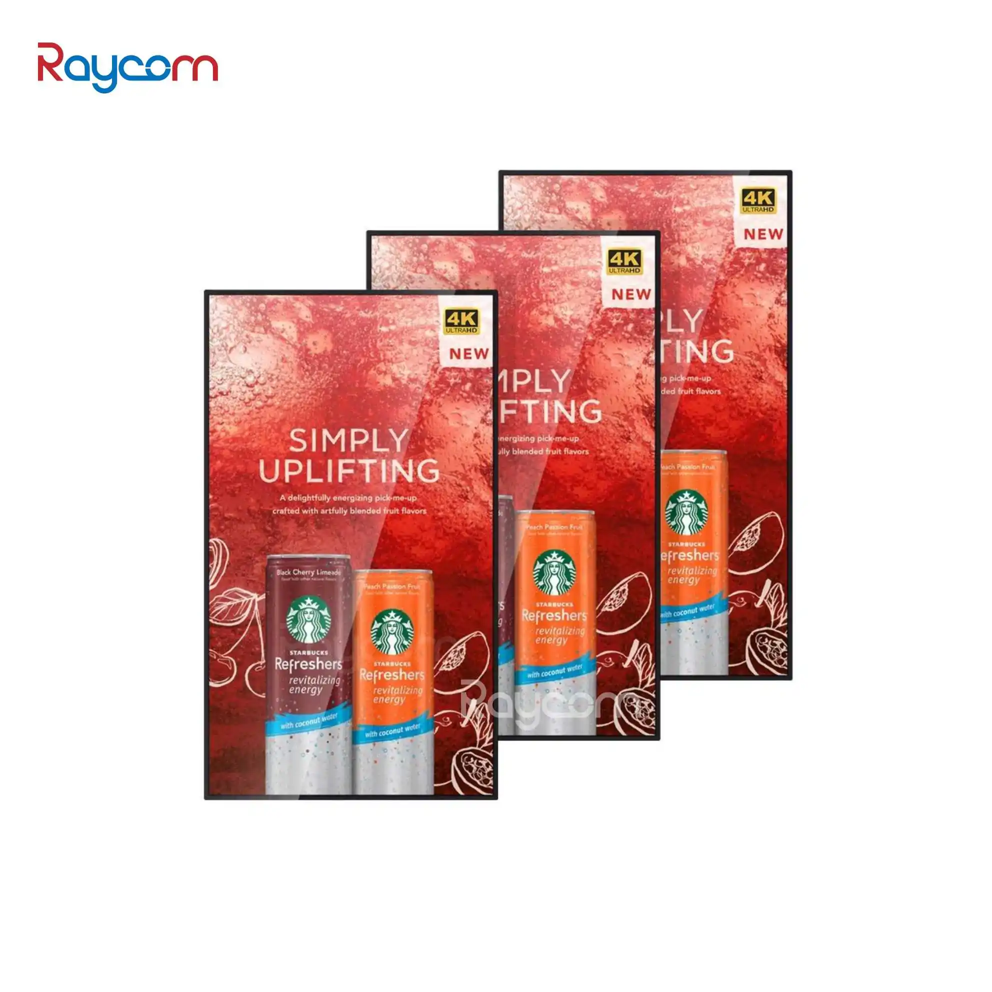 Raycom 32/43/55 Inch 4K LED Android Display Panel LCD Monitor Screens OEM/ODM Digital Advertising Board Indoor Use CMS
