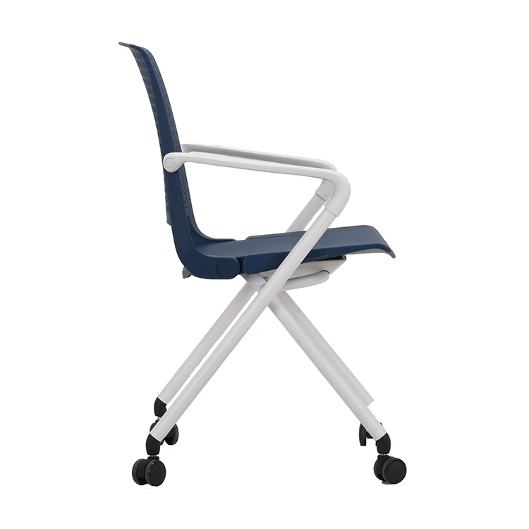 Hot selling design training plastic chair with castor for training center