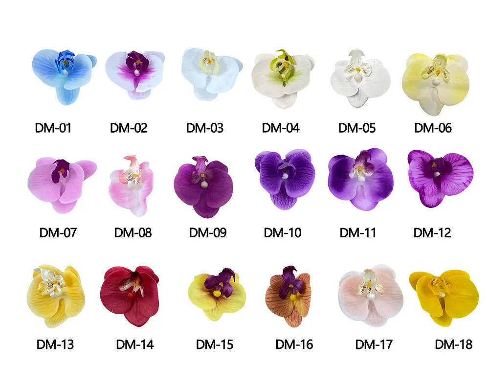 Artificial Simulation Colorful Orchid Decorative Butterfly Phalaenopsi Orchid Flower Plants With Pot