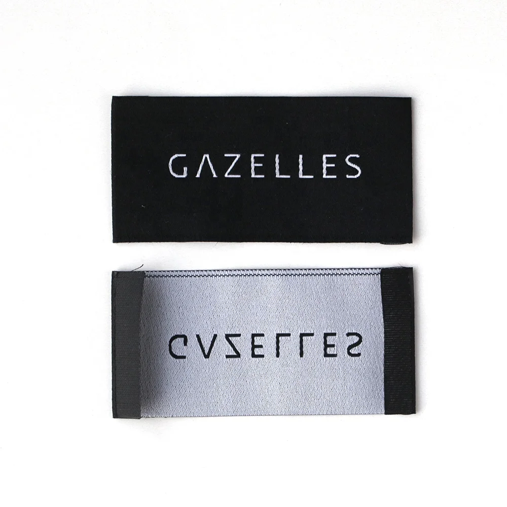 
Роскошный Новый дизайн, стильные черно-белые брендовые пользовательские ярлыки высокой плотности для одежды, воротника, Дамаска, тканые этикетки для одежды 