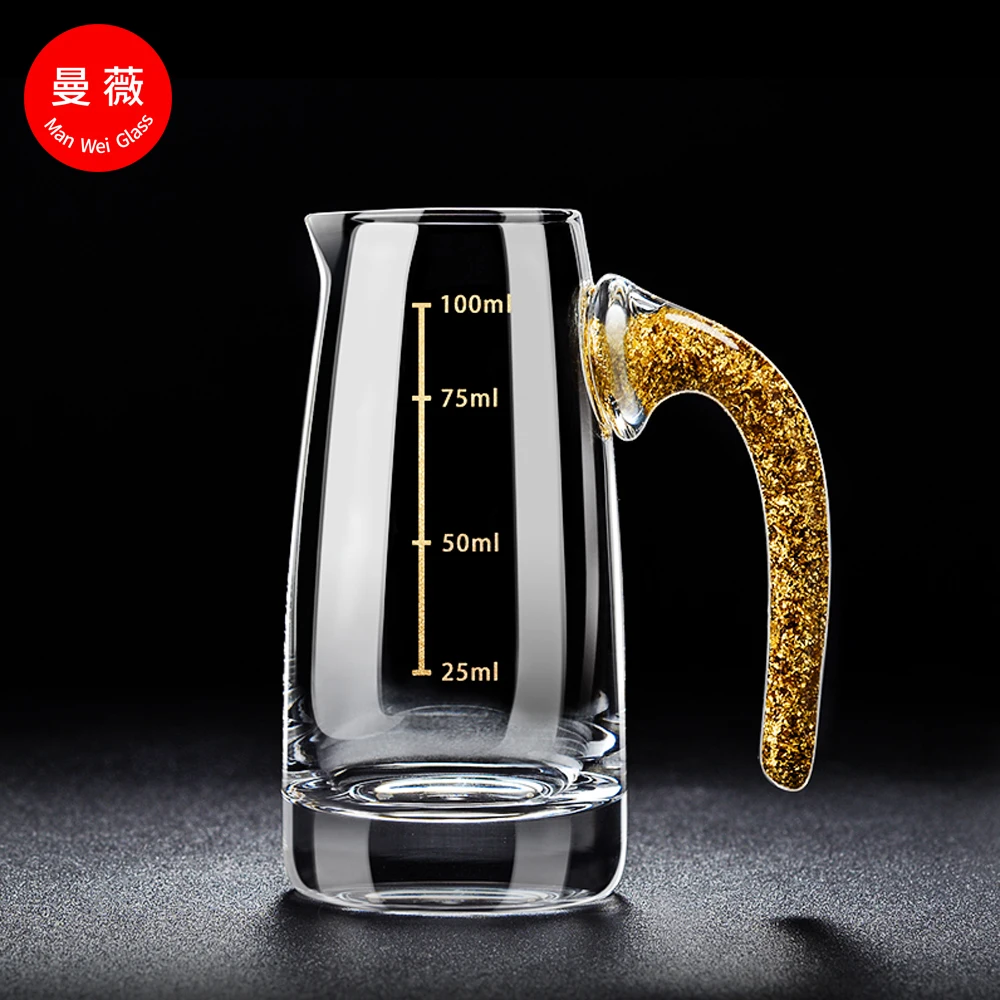 Luxury Gold Rimmed Wine Glass Dispenser Set Creative Gift with Elegant Crystal Glass and Gold Foil Design