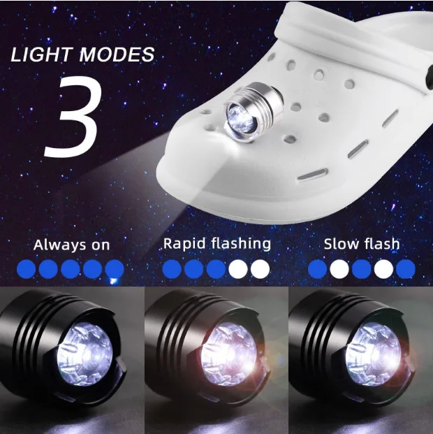 Wholesale Headlights For Hole Shoes Led Light For Waterproof Shoes Light Alligator Headlight For Croc Headlights