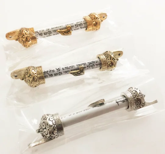 Позолоченная крышка короны 5 дюймов Mezuzah и прокрутка еврейский подарок на еврейскую