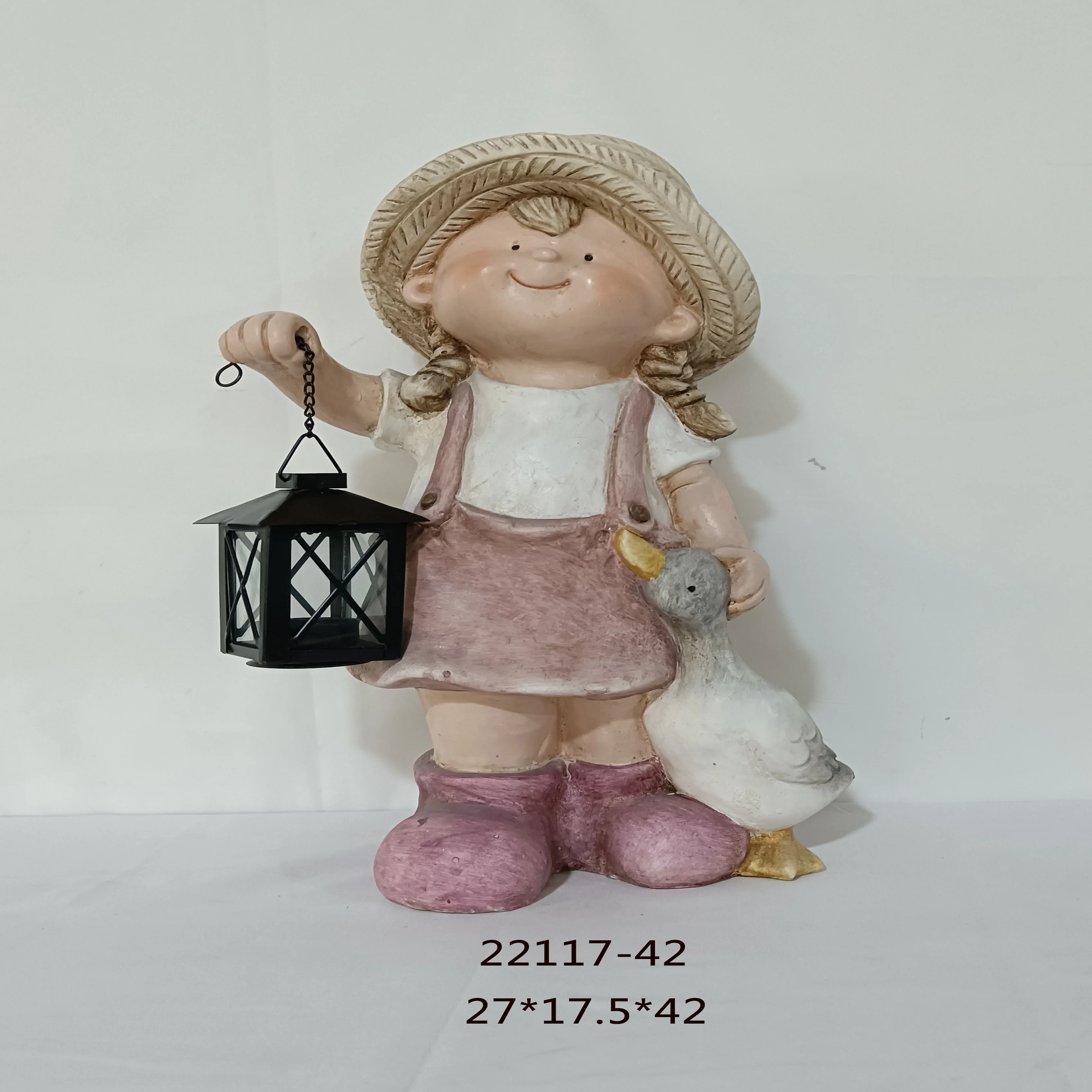 Garden Sculpture Magnesia  Boy Girl Model Planter Pot Outdoor Landscape Decoration