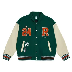 Wholesale High Quality Men Chenille Embroidery Baseball Leather Sleeves Custom Letterman Varsity Jackets