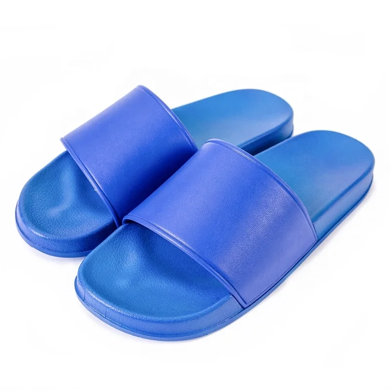 
PCU home and shower women and ladies sliders, summer colorful big foot sliders slippers, PVC blank plain slide footwear 