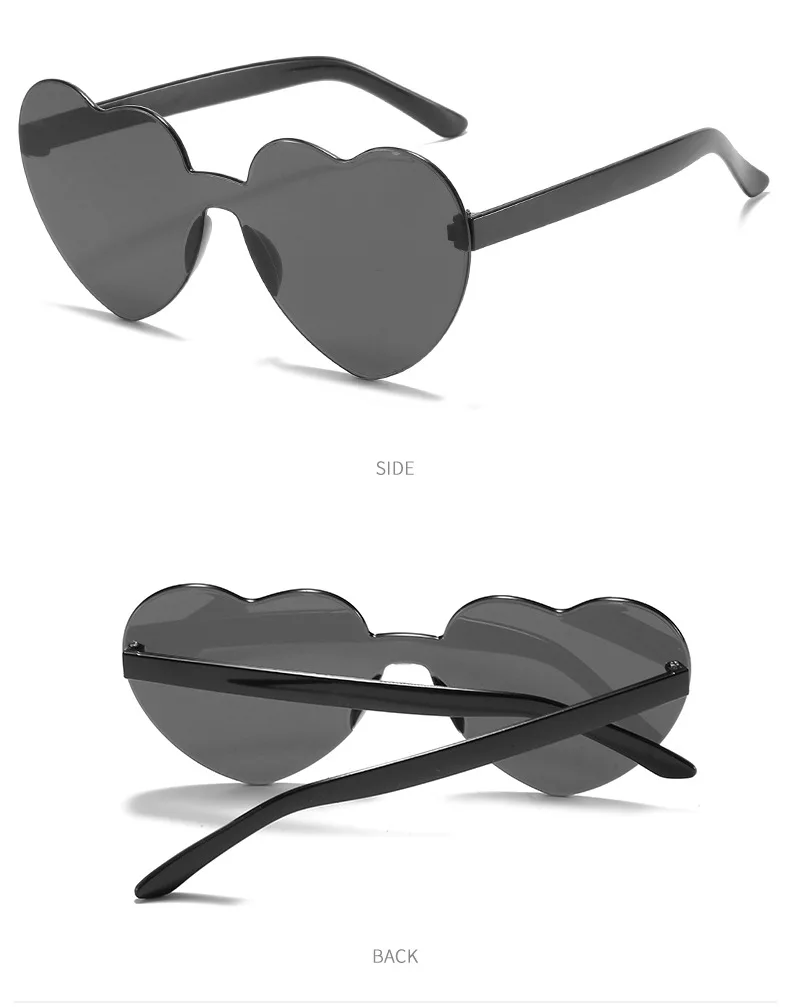 2024 newest fashion heart shape colorful PC sunglasses women men eyewear shade polarized sun glasses wholesale custom goggles