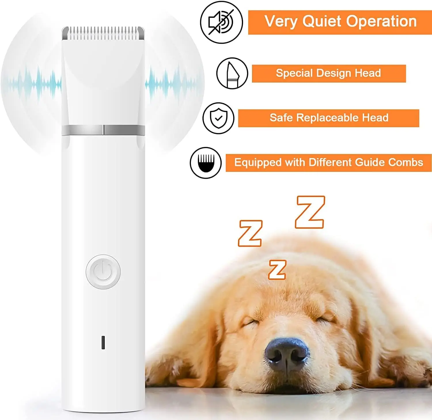 2025 new Rechargeable Cordless Dog Clippers Grooming Kit Low-Noise Paw Trimmer Quiet Nail Grinder Shaver Cats Other ABS Small