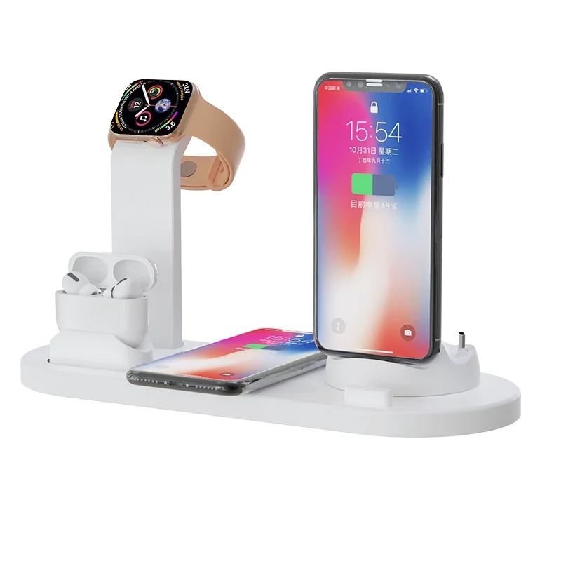 Qi 3 in 1 Fast Wireless Charger Charging Stand Mobile Phone Holder Smart Watch Wireless Charing Case For iphone 12