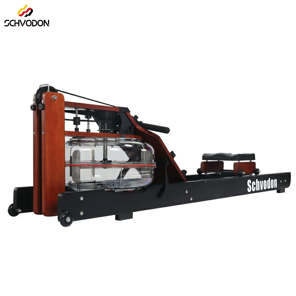 Schvodon gym equipment rameur rower wood home training water resistance rower machine cardio training rowing machine