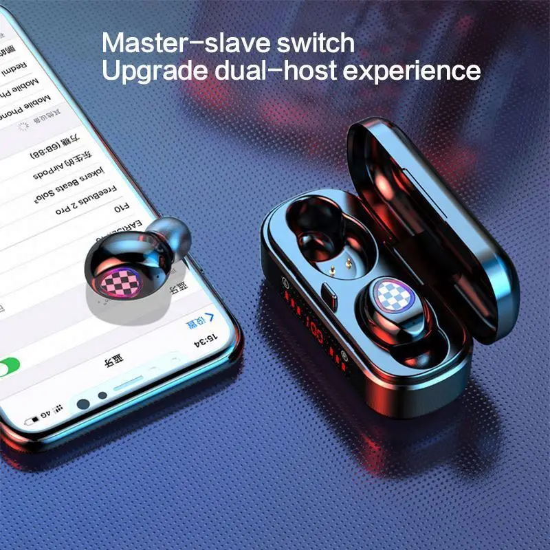 V7 Noise Canceling Earbuds Deep Bass Be Loud Proud Top With Great Mic Ipx7 5.1 3500 Ma Blurtooth Earphone I 18