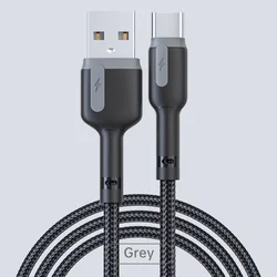 High quality USB-C braided charging cables 2.4A TPE single point bulged USB charging cable for cellphones like Huawei Samsung
