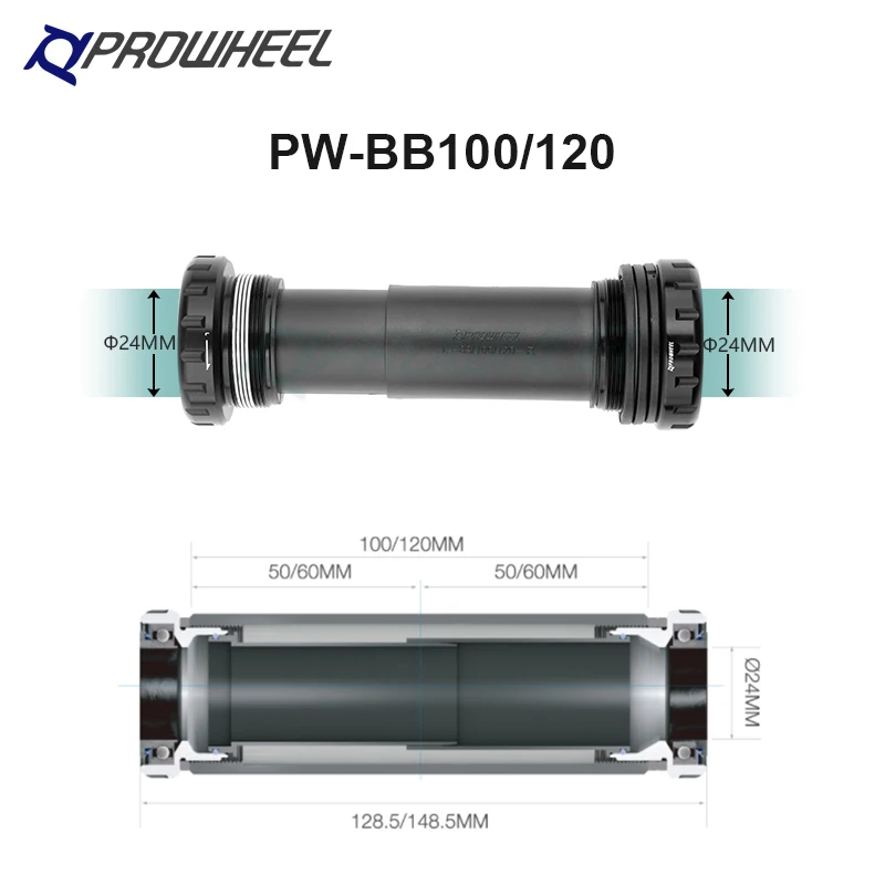 PROWHEEL Snow Bike 170mm Crankset Axis 176/192mm Fat Bike Crank Arm Bottom Bracket BB 100/120 Bicycle Parts