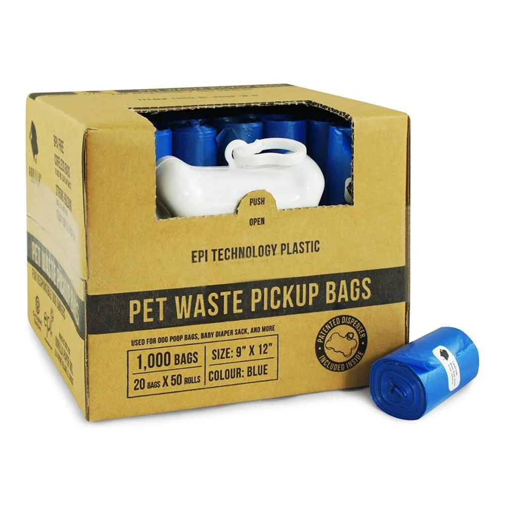 Supply 1000 Pet Poop Bags Free Dispenser-waste bin bag
