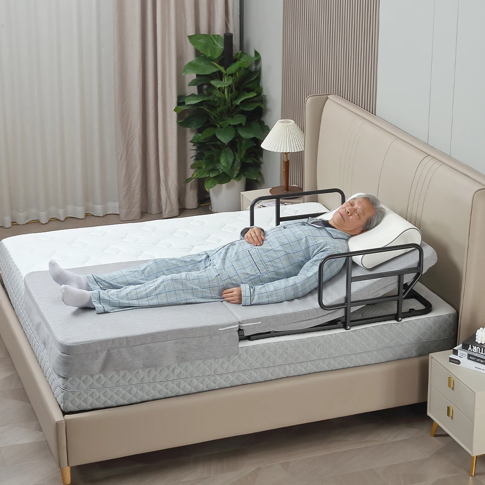 4 German Okin Motor Auxiliary Rolling Over Medical Hospital Bed with Handrails