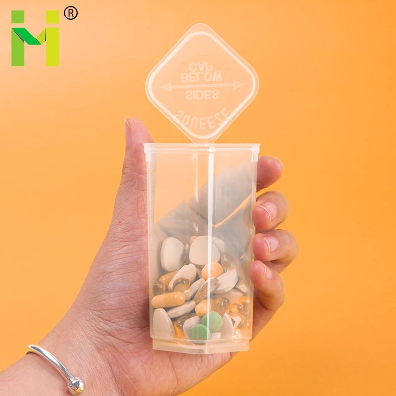 Capsule 30 dram pop top vial pharma grade plastic pill vials square